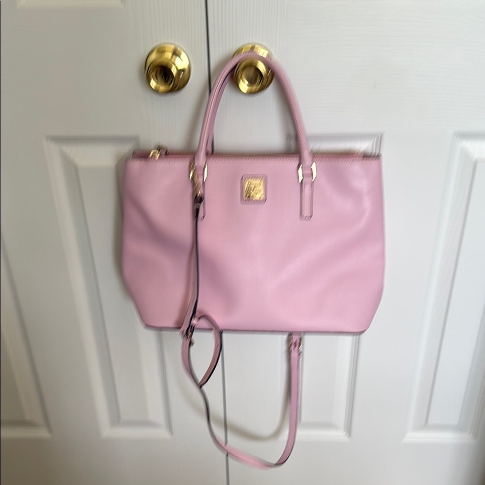 Dooney & Bourke Pink Shoulder Bag with Gold Accents
